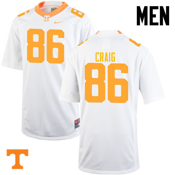 Men #86 Andrew Craig Tennessee Volunteers College Football Jerseys-White - Click Image to Close
